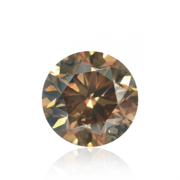 0.38 карата, фантазийный глубокий коричневый бриллиант, форма круг, SI2 чистота, IGI