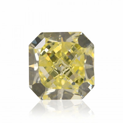 0.96 карат, фантазийный желтый бриллиант, форма радиант, VVS2 чистота, GIA
