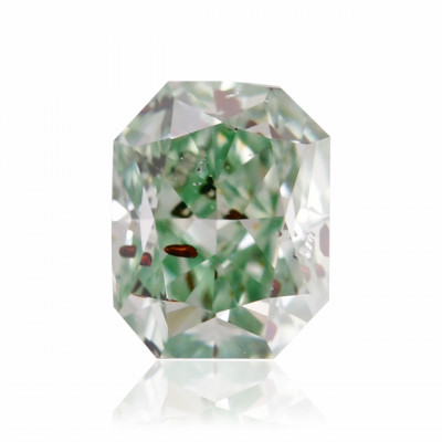 0.31 карата, фантазийный интенсивный зеленый бриллиант, форма Радиант, (I1) чистота, GIA