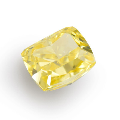 0.59 карат, фантазийный яркий желтый бриллиант, форма кушон, IF чистота, GIA