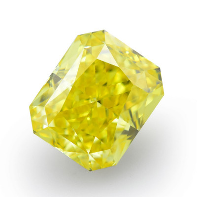 0.60 карат, фантазийный яркий желтый бриллиант, форма радиант, IF чистота, GIA