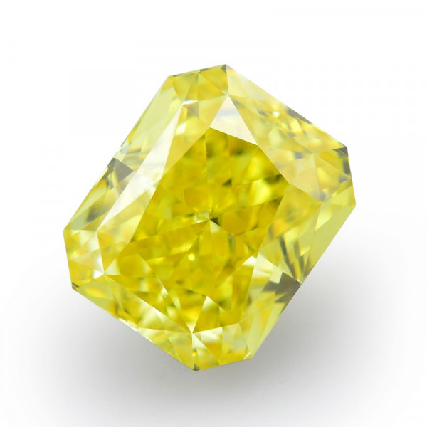 0.60 карат, фантазийный яркий желтый бриллиант, форма радиант, IF чистота, GIA