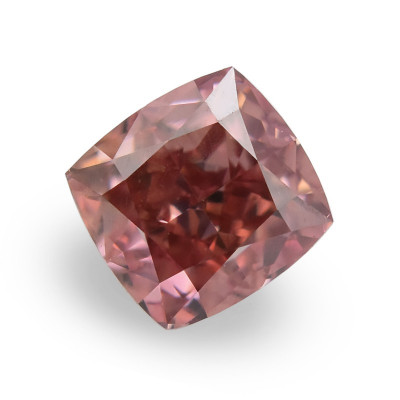 0.30 карата, фантазийный глубокий розовый бриллиант, форма кушон, VS1 чистота, GIA