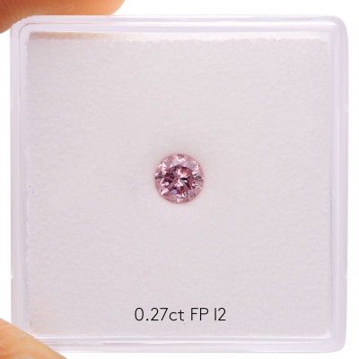 0.27 карата, фантазийный розовый бриллиант, I2 чистота, GIA