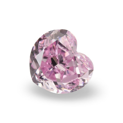 0.27 карата, фантазийный интенсивно-розовый бриллиант, форма сердце, VS2 чистота, GIA